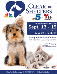 Clear the Shelters August 23-September 19, 2021